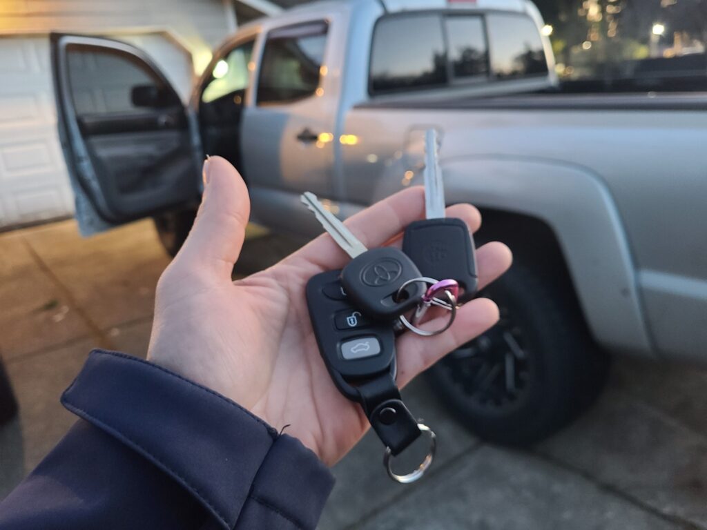 2008 Toyota Tacoma Lost Chip Key (Saved with Door Key!) - Locksmith Job in Olympia, WA